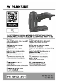 Notice PARKSIDE PHET 15 C2 Agrafeuse électrique
