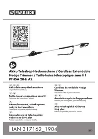Notice PARKSIDE PTHSA 20LI A2 Taille-haies