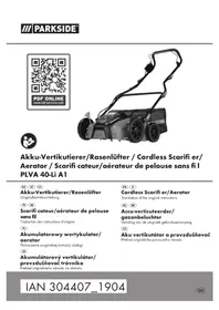 Notice PARKSIDE PLVA 40LI A1 Tondeuse à gazon