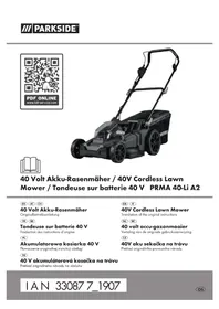 Notice PARKSIDE PRMA 40LI A2 Tondeuse à gazon