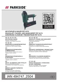 Notice PARKSIDE PDT 40 F4 Agrafeuse électrique