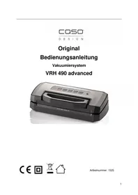 Notice CASO VRH 490 ADVANCED Vacuum packaging machines