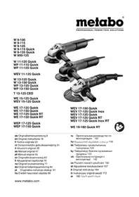 Notice METABO W 13150 QUICK Levigatrice