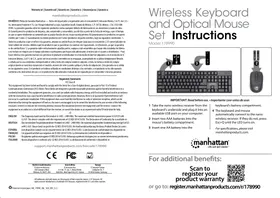 MANHATTAN Wireless Keyboard and Optical Mouse Set 178990 - Clavier