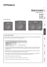 Notice ROLAND KC600 Recepteur