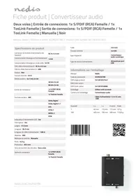 Notice NEDIS ACON2507BK Convertisseur audio numérique