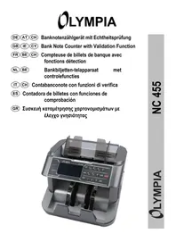 Notice OLYMPIA NC 455 Compteuse de pièces et de billets
