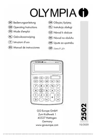 Notice OLYMPIA 2502 Calculator