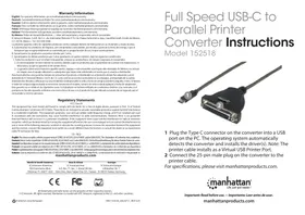 Notice MANHATTAN 152518 Convertisseur USB