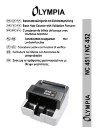 Notice OLYMPIA NC 452 Compteuse de pièces et de billets