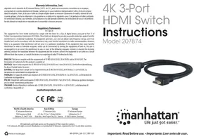 Notice MANHATTAN 207874 Commutateur HDMI