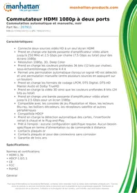 Notice MANHATTAN 207911 Commutateur HDMI