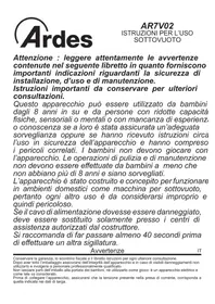 Notice ARDES AR7V02 Mașină de vidat
