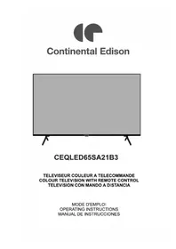 Notice CONTINENTAL EDISON CEQLED65SA21B3 Televisión