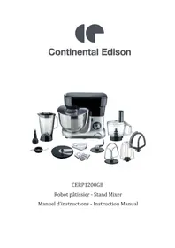 Notice CONTINENTAL EDISON CERP1200GB Robot ménager