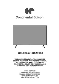 Notice CONTINENTAL EDISON CELED65UHDSA21B3 Televisione