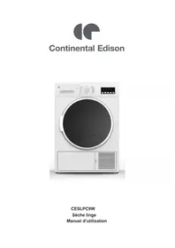 Notice CONTINENTAL EDISON CESLPC9W Sèche-linge