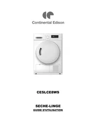 Notice CONTINENTAL EDISON CESLCE8WS Sèche-linge