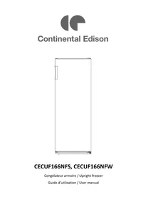 Notice CONTINENTAL EDISON CECUF166NFW Congélateur