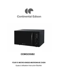 Notice CONTINENTAL EDISON CEMO23GB2 Microwaves
