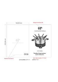 Notice CONTINENTAL EDISON CEFD1000BL Appareil à raclette