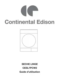 Notice CONTINENTAL EDISON CESL7PCW2 Sèche-linge