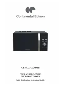 Notice CONTINENTAL EDISON CEMO23UX94MB Microwaves