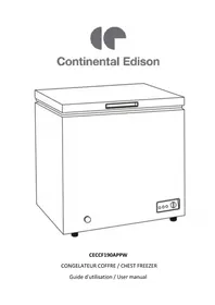 Notice CONTINENTAL EDISON CECCF190APPW Congélateur