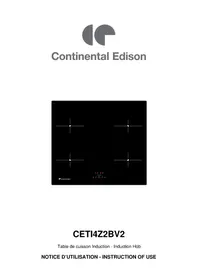 Notice CONTINENTAL EDISON CETI4Z2BV2 Cuisinière