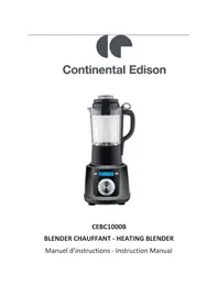 Notice CONTINENTAL EDISON CEBC1000B Blender