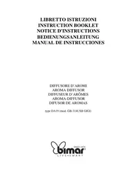 Notice Bimar DA19 Diffusore di aroma