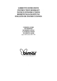Notice Bimar UM5 Umidificatore
