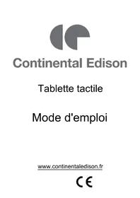 Notice CONTINENTAL EDISON CEDTAB10BFW7 Tablette tactile