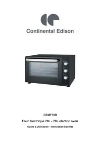 Notice CONTINENTAL EDISON CEMF70B Four électrique