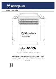 Notice WESTINGHOUSE IGEN1000S Portable generator