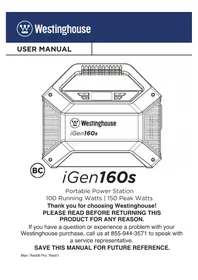 Notice WESTINGHOUSE IGEN160S Power bank