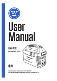 Notice WESTINGHOUSE IGEN300S Portable generator