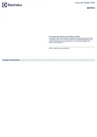 Notice AEG MCFB73 Filtre pour hotte aspirante