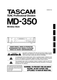 Notice TASCAM MD350 Enregistreur audio