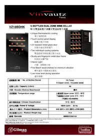 Notice Vinvautz VZ18BDHK Cave à vin