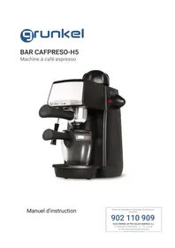 Notice Grunkel CAFPRESOH5 BAR Machine à café