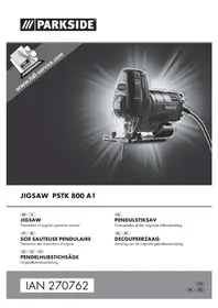 Notice PARKSIDE PSTKA 800 A1 Scie électrique