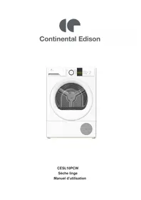 Notice CONTINENTAL EDISON CESL10PCW Sèche-linge