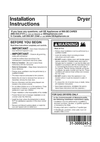 Notice GE PROFILE PTD60EBSRWS Secadora