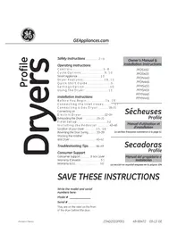 Notice GE PROFILE PFDS450ELWW Secadora