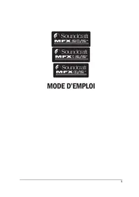 Notice SOUNDCRAFT MFX202 Table de mixage audio