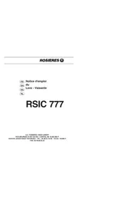 Notice ROSIERES LSRSIC777 IN Dishwasher