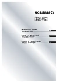 Notice ROSIERES RMGV25RB Microwave Oven
