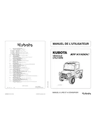 Notice KUBOTA RTVX1100C Véhicule utilitaire