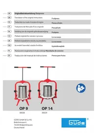 Notice Güde OP 9 Presse à fruits